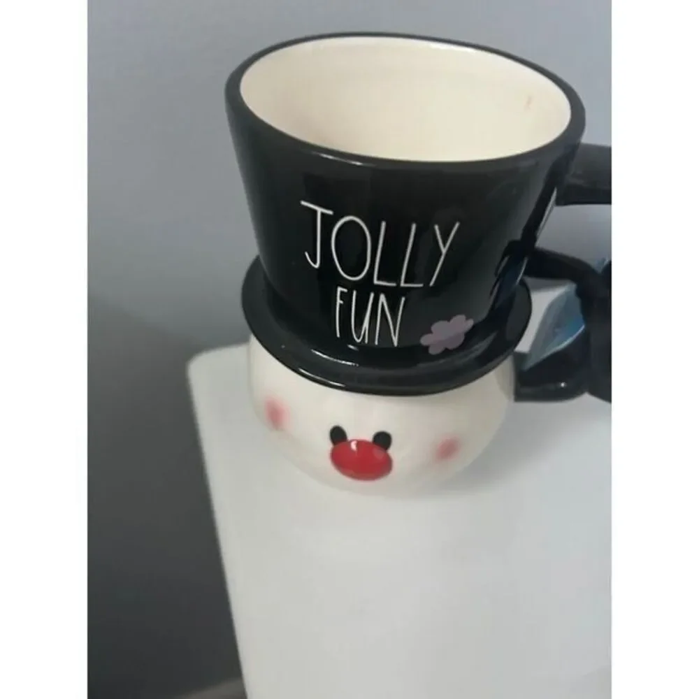 Rae Dunn Mug Frosty The Snowman JOLLY FUN Ceramic CHRISTMAS